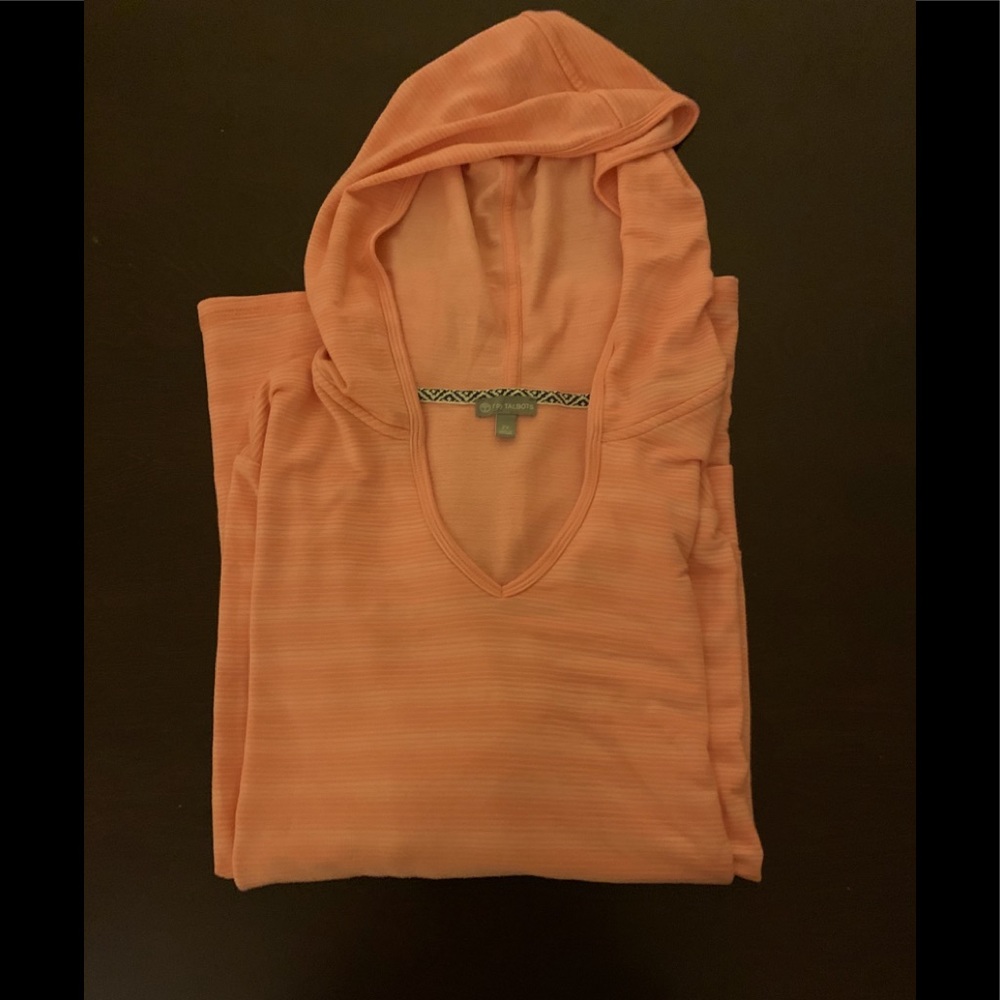Pale orange hooded top